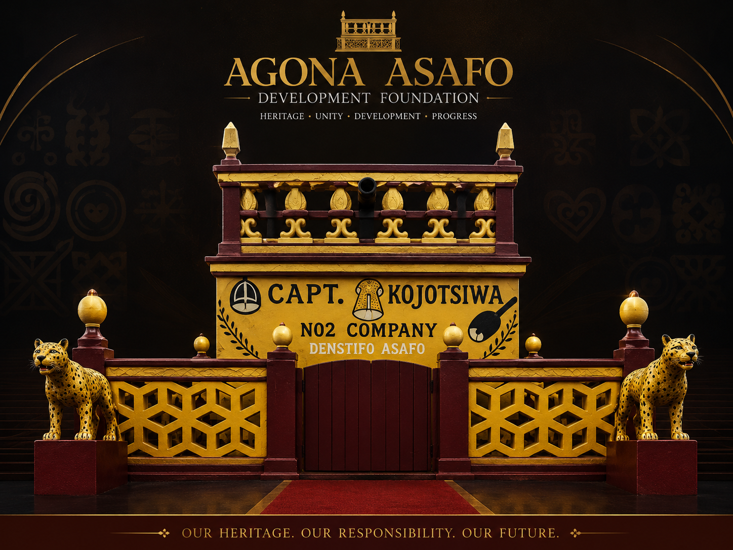 Agona Asafo traditional area sign and community landmark